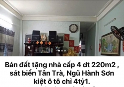 Bán đất tặng nhà cấp 4 sát biển Tân Trà Ngũ Hành Sơn tại Quảng Nam