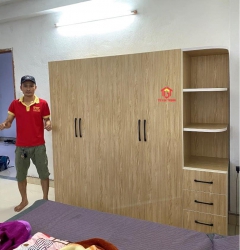 Tủ Quần Áo 4 Cánh Kết Hợp Kệ - Giá Tại Xưởng tại Quảng Nam
