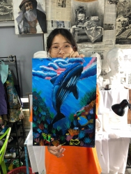 Học viên Nam Phương hoàn thiện bài mới thật sâu sắc ở lớp vẽ ORI Điện Minh tại Quảng Nam