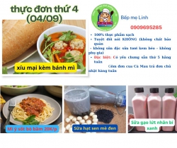 Thực đơn ngày MAI Thứ 4 tại Quảng Nam