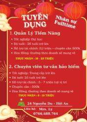 Tuyển Dụng Nhân Sự Fulltime Tháng 6/2024 tại Quảng Nam